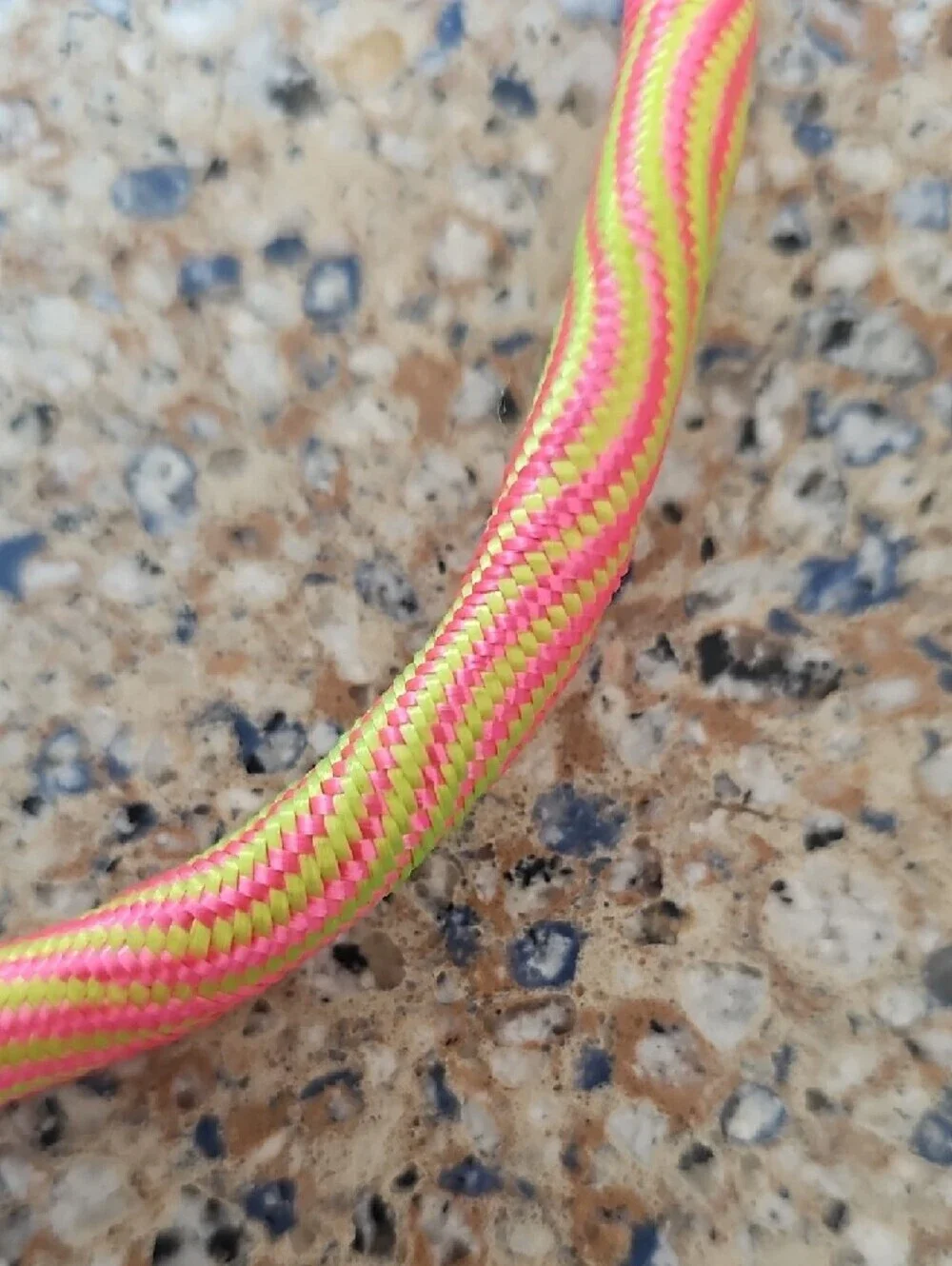 Colorful Braided Rope Dog Leash - Yellow & Pink
